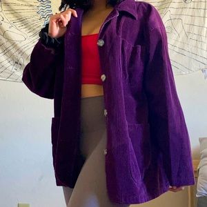 Purple oversized corduroy jacket